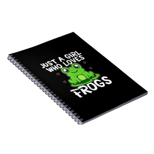 ただのカエル好きの女の子 |かわいいグリーンカエルのプレゼント ノートブック (右側)