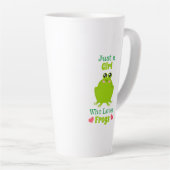 ただのカエル好きの女の子 カフェラテマグ (右アングル)