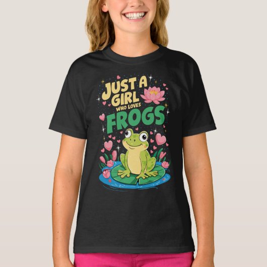 ただのカエル好きの女の子 Tシャツ (正面)