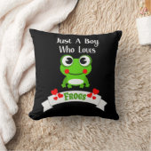 ただのカエル好きの少年 |世界で最も可愛いカエル クッション (ブランケット)