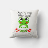 ただのカエル好きの少年 |世界で最も可愛いカエル クッション (裏面)