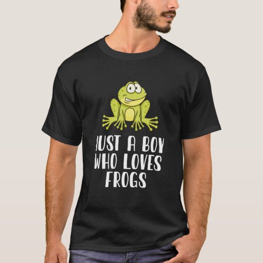 ただのカエル好きの少年 Tシャツ (正面)