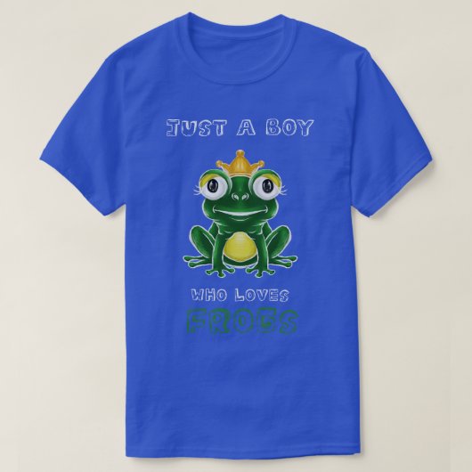 ただのカエル好きの少年 Tシャツ (デザイン正面)