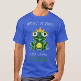 ただのカエル好きの少年 Tシャツ