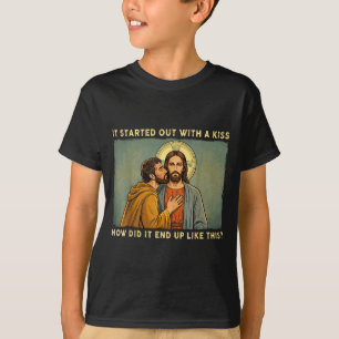 ただのキスだったのに jesus & judas meme おもしろ tシャツ