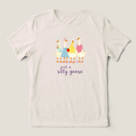ただのシリースズメ – かわいい面白いガチョウのチームデザイン トライブレンドＴシャツ