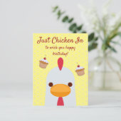 ただのシンプルで面白い黄色のハッピーバースデーカード ポストカード (スタンド正面)