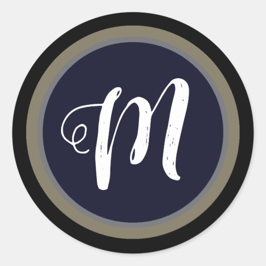 ただのシンプル円モノグラムの形 ラウンドシール (正面)