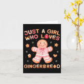 ただのジンジャーブレッドマンが好きな女の子 面白いクリスマス カード (黄色い花)