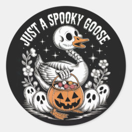 ただのスプーキー・グース ハロウィンステッカー – かわいいおもしろステッカー ラウンドシール