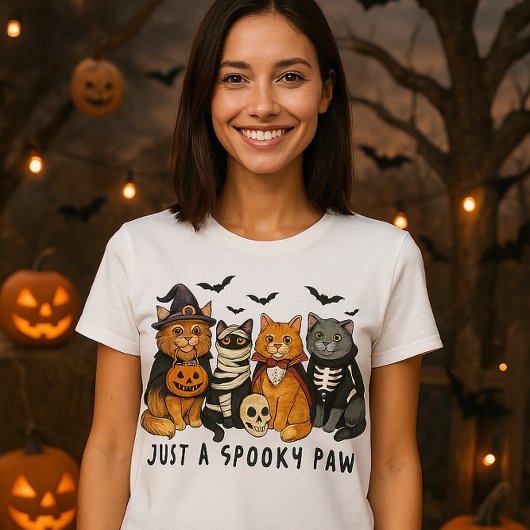 ただのスプーキー・ポー・ハロウィン・キャッツ Tシャツ