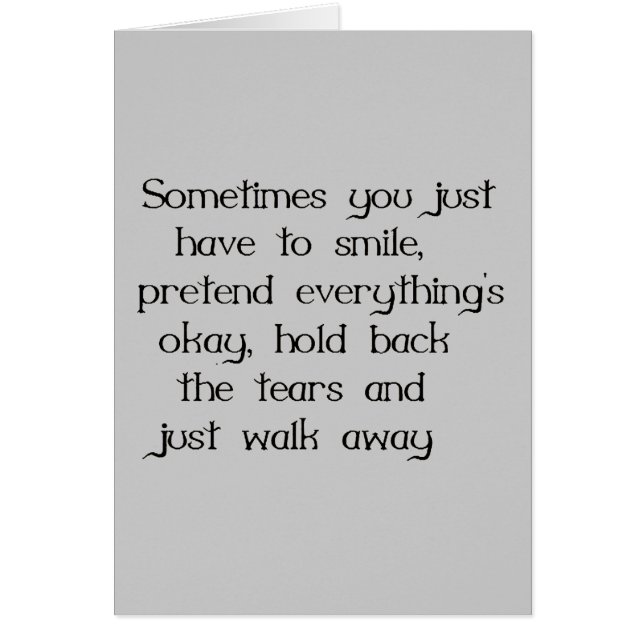 ただのスマイルで悲しみの遠くに中を歩く (正面)