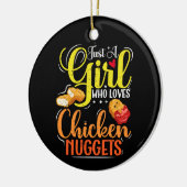 ただのチキンナゲット好きな女の子へのプレゼント セラミックオーナメント (左)