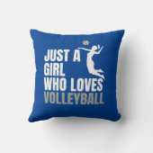 ただのバレーボールが好きな女の子 かわいい おしゃれなブルー クッション (裏面)
