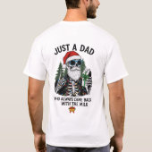 "ただのパパ" おもしろクリスマススケルトン Tシャツ (裏面)