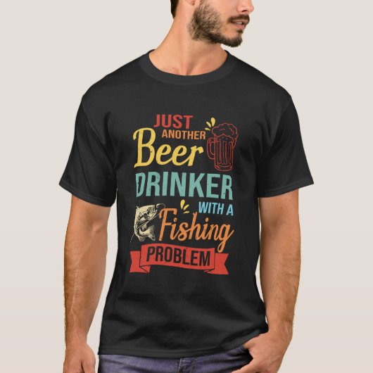 ただのビール好きの釣りバカ Tシャツ (正面)