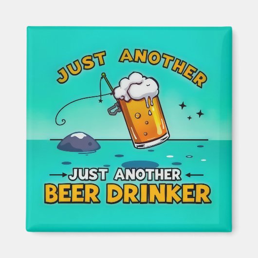 ただのビール好き マグネット (正面)