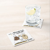 ただのブルネットとブロンドの名前をカスタムするコースター スクエアペーパーコースター (インサイチュ)