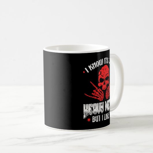 ただのヘビーメタル音楽だが私はメタルヘッドが好きだ コーヒーマグカップ (正面右)