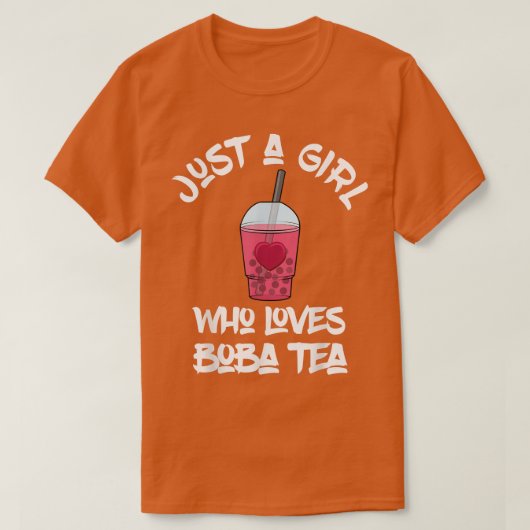 ただのボバ茶が好きな女の子 かわいいバブルティー Tシャツ (デザイン正面)
