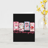 ただのラブゴース  可愛いバレンタイン ゴース コケッティー 女性 カード (黄色い花)