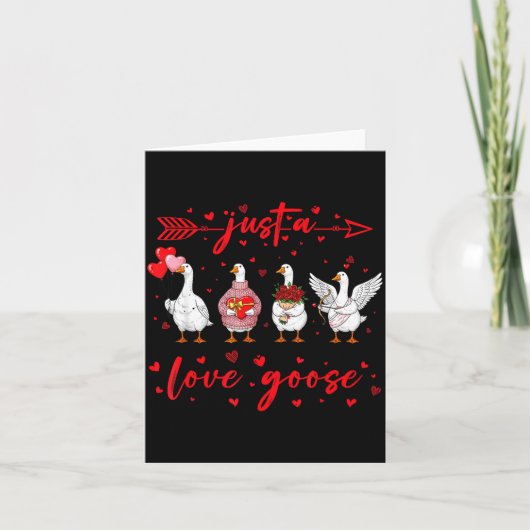 ただのラブ・ゴース・ファニー・バレンタイン・キュート・ゴース・フォー・ウィメン カード (正面)