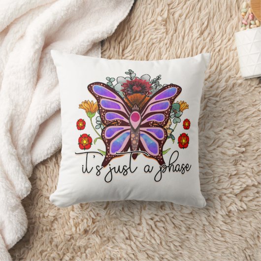 ただの位相バタフライ感動的引用文 クッション (ブランケット)