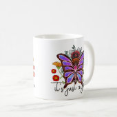 ただの位相バタフライ感動的引用文 コーヒーマグカップ (正面右)