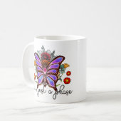 ただの位相バタフライ感動的引用文 コーヒーマグカップ (正面左)