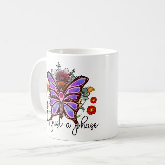 ただの位相バタフライ感動的引用文 コーヒーマグカップ (正面左)