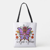 ただの位相バタフライ感動的引用文 トートバッグ (裏面)