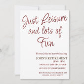 ただの余暇と楽しい退職生活 招待状 (正面)