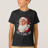 ただの冷たい男のクリスマスおもしろいサンタトランプクリスマス Tシャツ (正面)