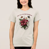 "ただの壁の花じゃない" 上品な花柄デザイン トライブレンドTシャツ (正面)
