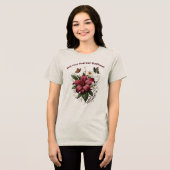 "ただの壁の花じゃない" 上品な花柄デザイン トライブレンドTシャツ (正面全面)