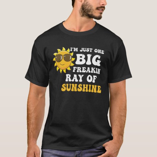 ただの大きな陽気な太陽の光 夏 Tシャツ (正面)