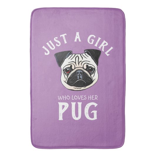 ただの女の子が自分のパグを愛してる バスマット (正面縦)