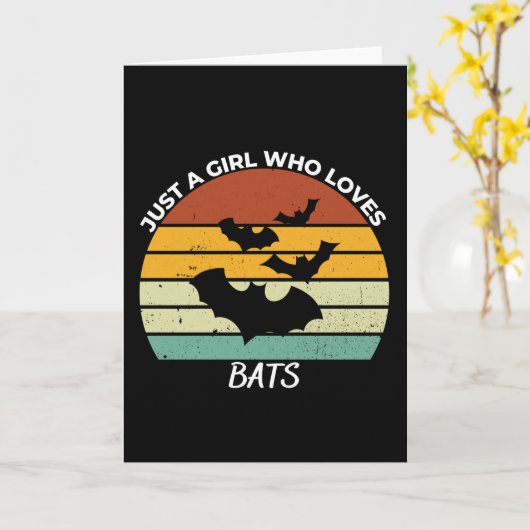 ただの女の子でこうもり カード (黄色い花)