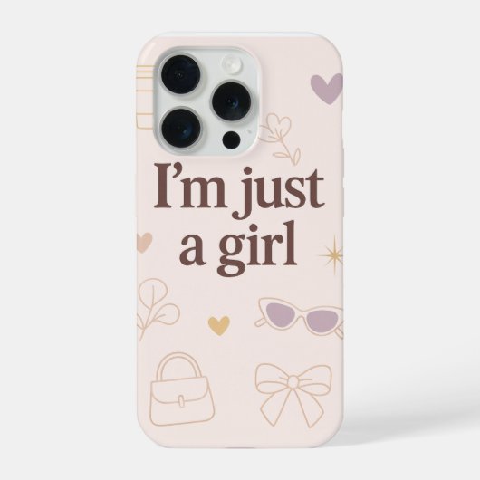 ただの女の子です Aesthetic iPhone 15 Pro カー'ス iPhoneケース (裏面)