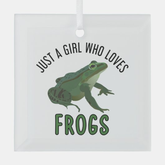 ただの女の子でカエルを愛してる ガラスオーナメント (正面)