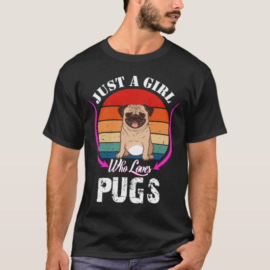 ただの女の子でパグクラシックTシャツ464 Tシャツ (正面)