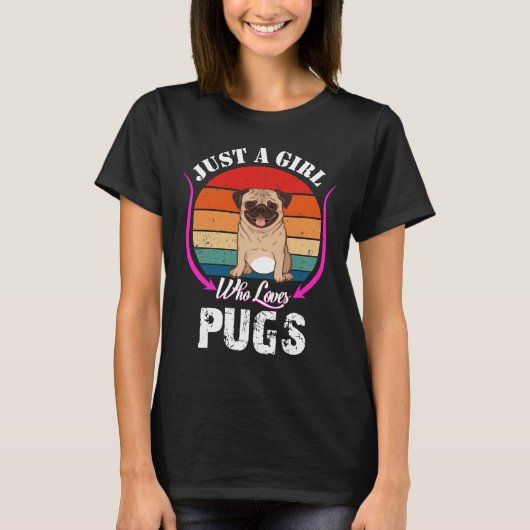 ただの女の子でパグクラシックTシャツ464 Tシャツ (正面)