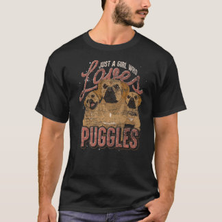 ただの女の子でパグルドッグ犬のオーナーパグル Tシャツ