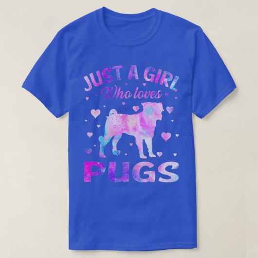 ただの女の子で犬のパピーおもしろい絞り染めを愛す Tシャツ (デザイン正面)