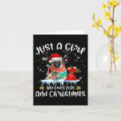 ただの女の子で、パグやクリスマスの醜さを愛している カード (黄色い花)