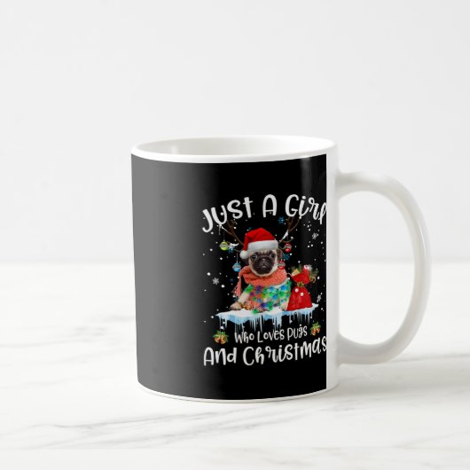 ただの女の子で、パグやクリスマスの醜さを愛している コーヒーマグカップ (右)