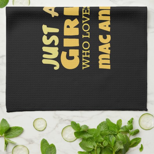 ただの女の子でmacとチーズが大好き キッチンタオル (折り畳み)