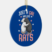 ただの女の子ねずみ子供の女の子ねずみを愛する セラミックオーナメント (右)