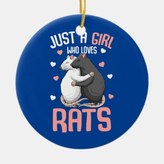 ただの女の子ねずみ子供の女の子ねずみを愛する セラミックオーナメント (正面)