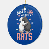 ただの女の子ねずみ子供の女の子ねずみを愛する セラミックオーナメント (左)